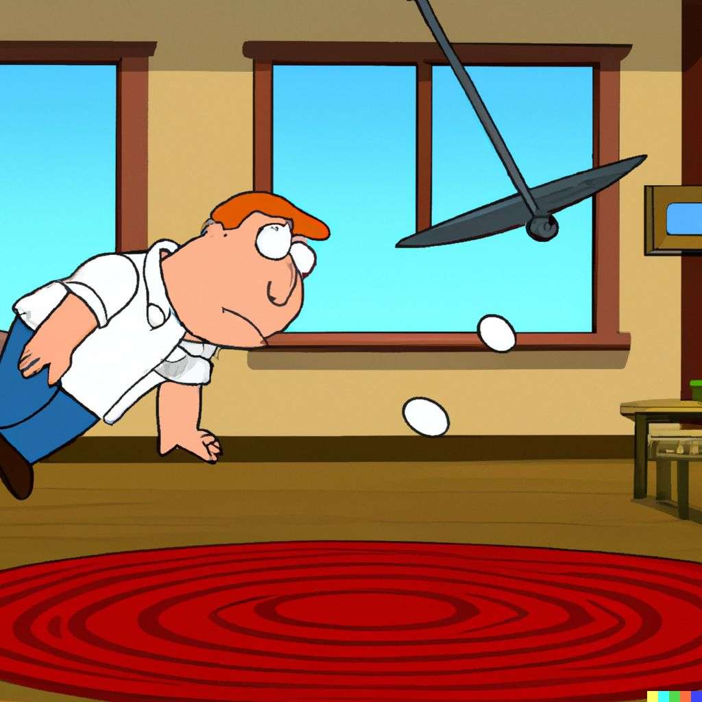 the discovery of gravity, screenshot from Family Guy